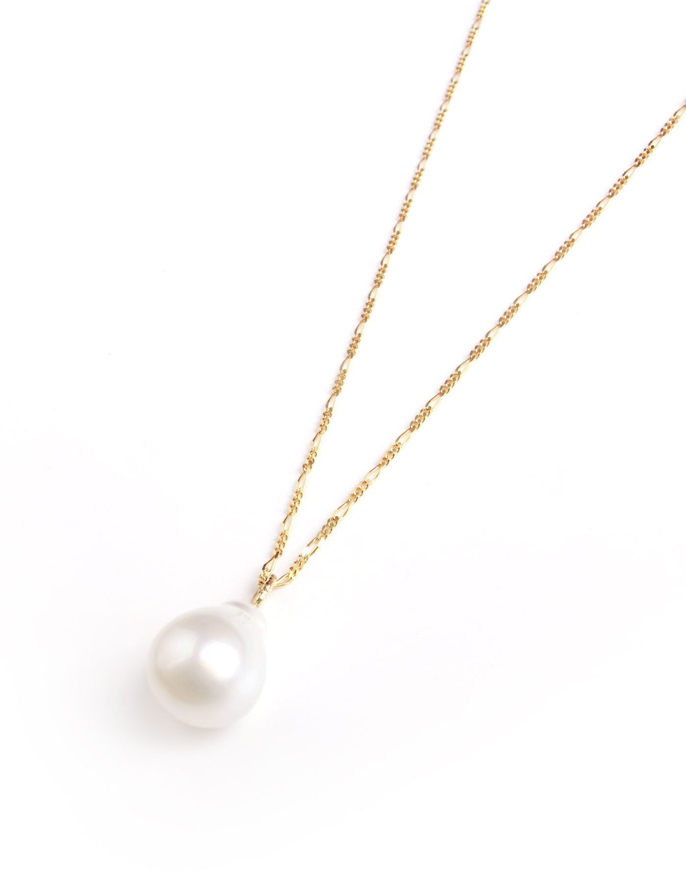 14K White Baroque Pearl Necklace