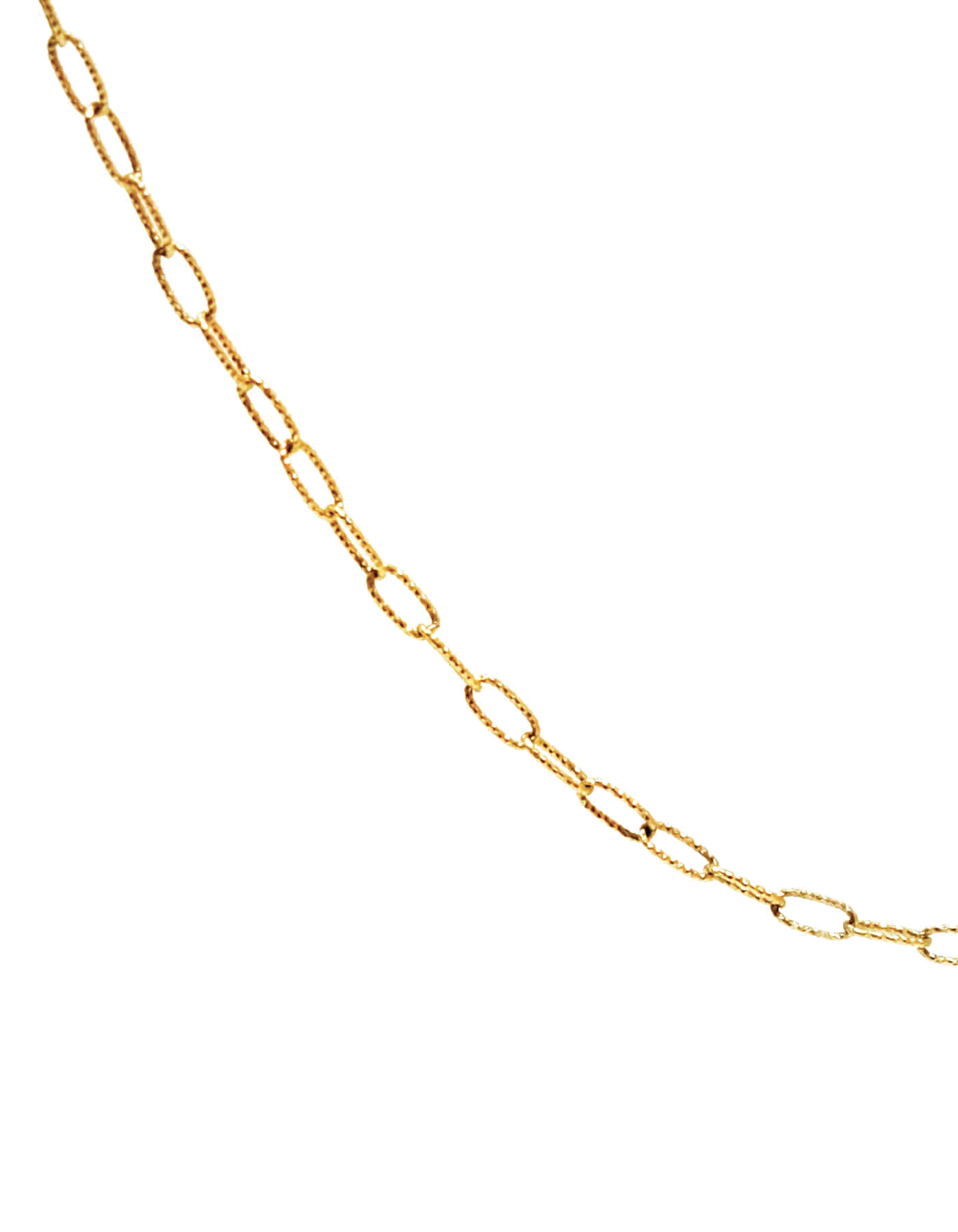 14K Oval Glitter Chain Necklace